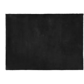 Eurofirany Dekorativer Teppich Fußmatte Teppichläufer Läufer Badeteppich Badvorleger Wohnzimmer Schlafzimmer Küche Rechteckig Fellimitat Weich, Schwarz, 50x70cm