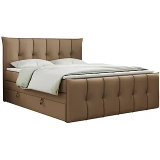 MKS King Boxspringbett 140 x 200 cm H4 Braun