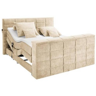 CARRYHOME Boxspringbett Sandfarben ¦ beige ¦ Maße (cm): B: 202 H: 123