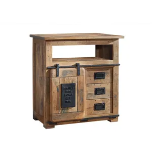 MASSIVMOEBEL24.DE Kommode Mango Natur lackiert Railway #110 | 80x45x85 cm (BxTxH) 39 kg Industrial montiert vollmassiv