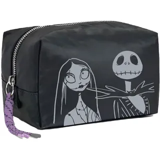 CERDÁ LIFE'S LITTLE MOMENTS - Nightmare Before Christmas Reise-Toilettenbeutel - Schwarz - Große Speicherkapazität - Reißverschluss - Jack und Sally Druck - Original Produkt
