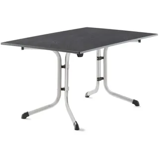 Sieger Gartentisch Klapptisch 140 x 90 x 73 cm Graphit/Schieferdekor Anthrazit