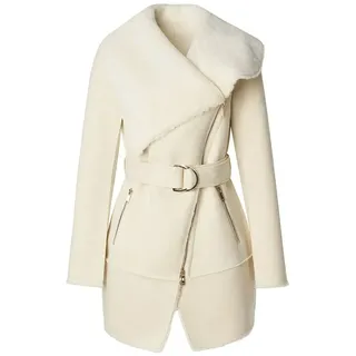 Salsa Jeans Shearling Mantel - Light Pearl - L