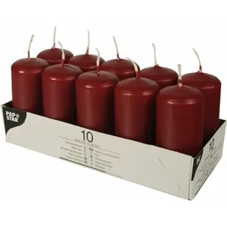 Papstar Stumpenkerzen 9 x 4 cm 10 St. bordeaux