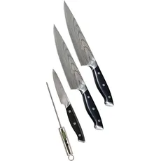 MediaShop Messer-Set »Trusted Butcher«, (Set, 4 tlg.), aus rostfreiem Edelstahl, ergonomischer Griff, perfekt ausbalanciert, silberfarben