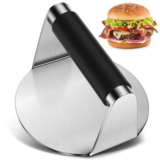 FCHERP Burgerpresse, 5,5 Zoll Burger Smasher, Runden Edelstahl Smash Burger Press, Professionelles Burgerpresse Grillzubehör mit Silikongriff, für Flat Top Grillen, Steak, Hamburgerpresse