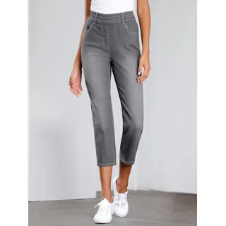 3/4-Jeans CLASSIC BASICS, Damen, Gr. 52, Normalgrößen, grau (grau, denim), 81% Baumwolle, 17% Polyester, 2% Elasthan, unifarben, 3/4-Länge, Jeans 3/4-Jeans