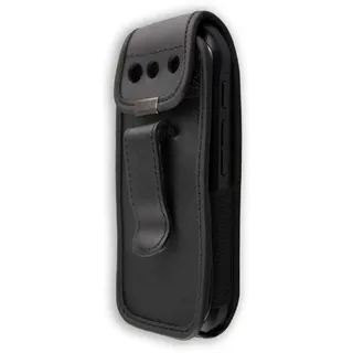 caseroxx Ledertasche mit Gürtelclip für Samsung Xcover 550 / B550 in schwarz – robuste Handy-Tasche mit Sichtfenster & Gürtelclip aus Echtleder, ideal für Beruf, Freizeit, Outdoor & sicheren Transport