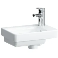 Laufen PRO S Handwaschbecken, Becken links, ohne Hahnloch, mit Überlauf, 360x250mm, H815960, Farbe: Weiß mit LCC Active