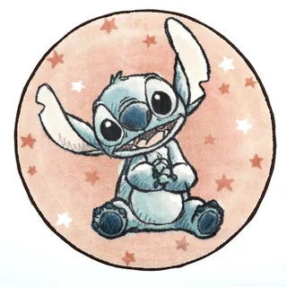 Disney Offiziell lizenzierter, geformter Tufting-Teppich Lilo & Stitch“, superweicher Teppich | „Chaos and Cuddles“ | Ideal als Dekoration für Schlafzimmer oder Wohnzimmer 80 x 80 cm