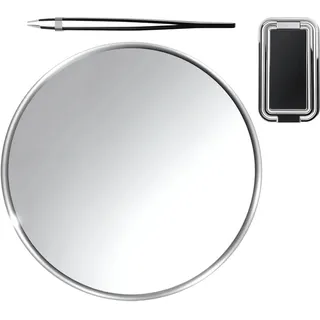 REBECCAGIBSON 20X Vergrößerungsspiegel, 15 cm Kosmetikspiegel mit Vergrößerung, Vergrößerungsspiegel mit Saugnapf und Pinzette,Schminkspiegel | Travel Magnifying Mirror Stick auf Spiegel für Make up