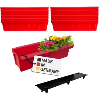 Paletten Blumenkasten 12er-Set Rot Einsatz zum an- & Einhängen Pflanzkasten
