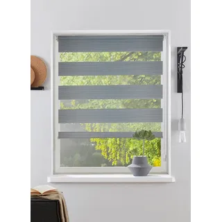 Doppelrollo BRUNO BANANI "NURI" Gr. 10, grau (hellgrau), B:110cm H:150cm, Polyester, Rollos, Doppelrollo, Klemmfix-Doppelrollo, NEUHEIT, Topseller