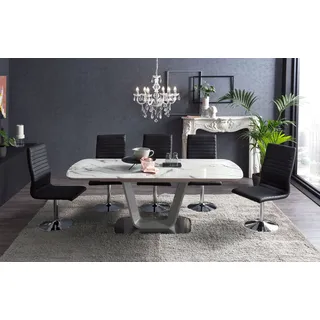 SalesFever Esstisch »Design Tisch für stilvolle Mahlzeiten« Erweiterbarer Glastisch - Eleganz trifft Funktionalität, weiß