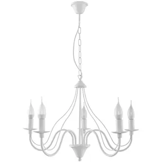 Sollux Minerwa 5-flg. dimmbar 60 cm geschwungen/Weiß