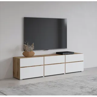 otto home Lowboard »Cross, moderne grifflose TV-Kommode,3 Klappen/3 Schubkästen« Breite 180 cm, TV-Schrank mit viel Stauraum, TV-Board,
