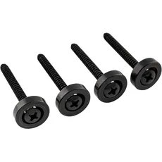 Musiclily Pro 15mm Stahl Gitarren Halsbuchsen Muffen Neck Joint Bushings für E-Gitarre und Bass, Schwarz (4er Set)