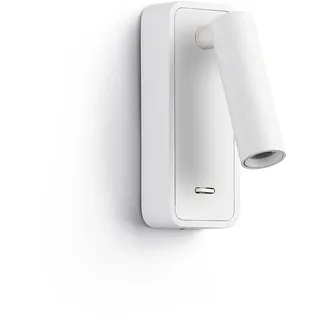 BARCELONA LED LED Wandleuchte Leselampe RAAM 3W Schwenkbar Weiß für Bett Kopfteil und Schlafzimmer, Warmweiß 3000K Wand Leselicht, Moderne LED Wandlampe aus Aluminium für Hotel und Wohnraum