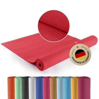 #DoYourYoga DoYourYoga Fitnessmatte Yogamatte »Kirana« aus ECO-PVC - 183 x 61 x 0,4 cm - rutschfest & robust - Gymnastikmatte Yoga Matte Trainingsmatte Pilates Workout - Himbeerrot