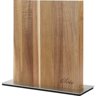 Oleio magnetischer Messerblock aus massivem Akazienholz mit Edelstahlsockel