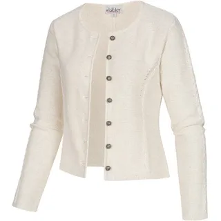 Strickjacke NÜBLER "Strickjacke Amira", Damen, Gr. L, weiß, Obermaterial: 50% Baumwolle CO. 50% Polyacryl PAN., Strickjacken Strickjacke