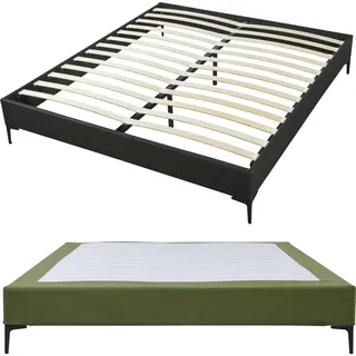 [en.casa] Doppelbett Lilla Cord 160x200 cm Grün