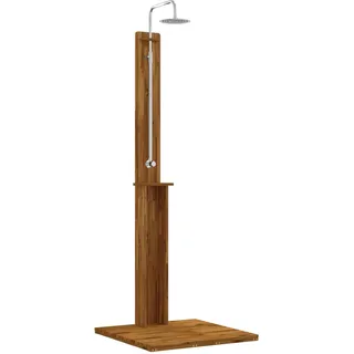 vidaXL Gartendusche 217 cm Massives Akazienholz und Edelstahl Natur