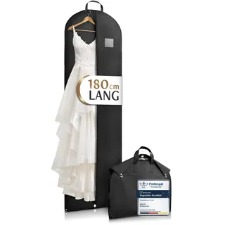Bruce.® Kleidersack Lang 180x60 cm – Extra langer Kleidersack für Brautkleid, Ballkleid & Abendrobe – 120 GSM Materialstärke – Atmungsaktive Hülle für Schutz & Lagerung