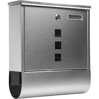 Grafner Design Wandbriefkasten Edelstahl inkl. Zeitungsrolle eckig