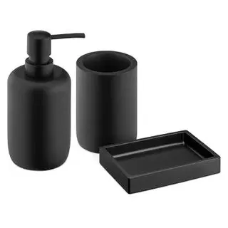 Navaris Badaccessoires-Set 56525.01, 3-teilig aus Kunstharz Schwarz