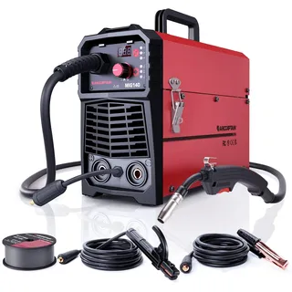 ARCCAPTAIN MIG MAG Schutzgas Schweißgerät IGBT 140A AC230V, 5-in-1 | MIG/MAG/FCAW / MMA / Lift TIG Mehrprozess-Schweißgerät, Synergischer Drahtvorschub, Stabiler Lichtbogen, Spritzerarm