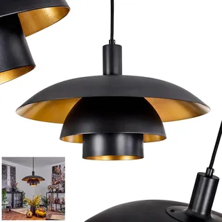 HOFSTEIN Hängeleuchte Sundet, 1-flammige Hängelampe aus Metall in Schwarz/Chromfarben, moderne Leuchte im skandinavischen Design, Ø 38 cm, max. 114,5 cm, E27, Esszimmer, Küche, Wohnzimmer