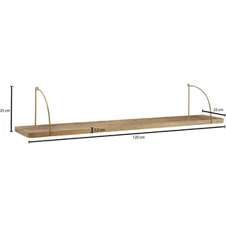 Wohnling Wandregal 120 x 25 x 22 cm Braun