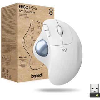 Logitech Ergo M575 for Business - trackball - Bluetooth - off-white - Trackball (Weiß)