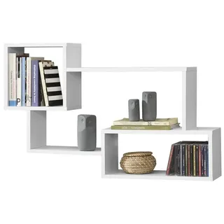 [en.casa] Wandregal Kvinesdal 87 x 54 x 18 cm Weiß
