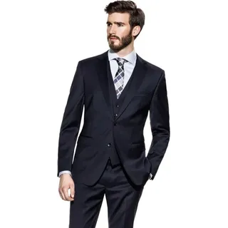 Bundle - Benvenuto Black - Modern Fit - Herren Baukasten Sakko aus Super 110'S Schurwolle, Romeo. V (20761, Modell: 62700), Größe:28, Farbe:Dunkelblau (1254) - Blau