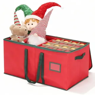salcar Aufbewahrungsbox für Weihnachtskugeln 34,3 x 34,3 x 34,3 cm 1-tlg. rot-weiß