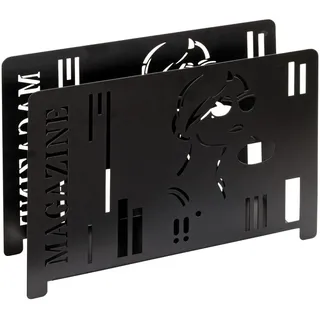 Haku-Möbel HAKU Möbel, Zeitungsständer schwarz, Metall - Maße: B 37 x H 26 x T 12 cm, Style: Modern