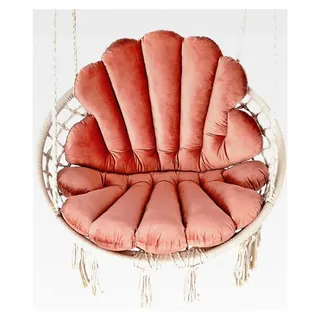 Hängesessel Kissen in Muschelform 2 Stück + 1 kleines Kissen in Herzform, Farbe Rosa - Rosa