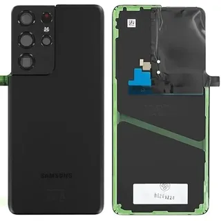 Original Samsung Backcover Rückseite Akkudeckel Akkufachdeckel für Samsung Galaxy S21 Ultra 5G G998B Schwarz mit ab Werk vormontierten Klebestreifen und Kameraglas
