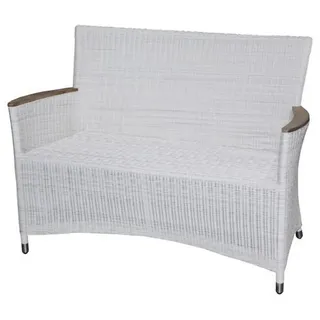 Zebra Gartenbank , Weiß, Alufarben, Teakfarben , Metall, Kunststoff , Teakholz , massiv, Hartholz , 120x86x61 cm , Gartenmöbel, Gartenbänke, Gartenbänke
