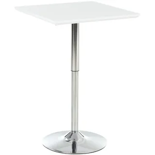 Homcom Bartisch, MDF-Platte, Stahl, Weiß , Kunststoff , 60x92x60 cm , Esszimmer, Barmöbel, Bartische