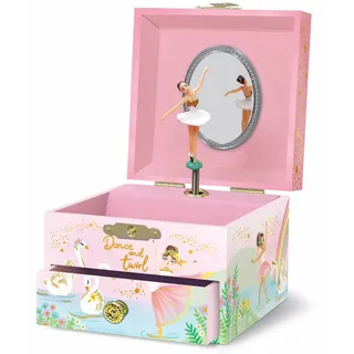 Musikalische Ballerina Schmuckkästchen für Mädchen – Kinder tanzende Ballerina Musikbox Spiegel, Ballett Geschenke für kleine Mädchen, Schmuck-Boxen, Geburtstag Geschenk, Alter 3–10, rosa
