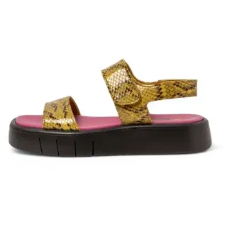 Art für Damen. 11854F4XT003_024 Ledersandalen 1854F Malaga gelb (39), 3 bis 5 cm, Klettverschluss, Lässig