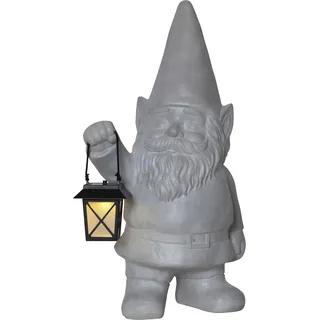Star Trading LED-Solar-Figur'Gnomy' Zwerg mit Laterne, grau