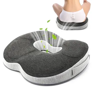 XEERUN Sitzkissen Orthopädisches, Ergonomisches Hämorrhoiden Sitzkissens, Sitzkissen Bürostuhl mit Loch, Steißbeinkissen Entlastung, Memory Schaum Donut-Kissen für Auto, Sofa, Büro & Rollstuhl