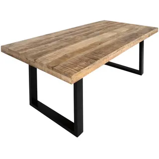 möbelliebling Esstisch Mango Massiv naturfarben 200 x 100 cm U-Gestell schwarz RIO