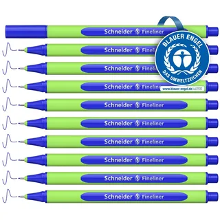 Schneider Line-Up Fineliner (Strichstärke 0,4 mm, aus biobasiertem Kunststoff, ausgezeichnet mit Der blaue Engel) 10 Stück, lapis blue