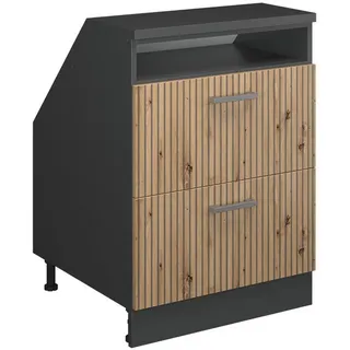 Vicco Unterschrank Küchenschrank für Dachschrägen 60 x 83,8 x 60 cm Braun/Dunkelgrau