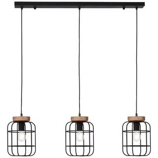 Brilliant Gwen 3-flg. 100 cm zylinderförmig Holz Schwarz